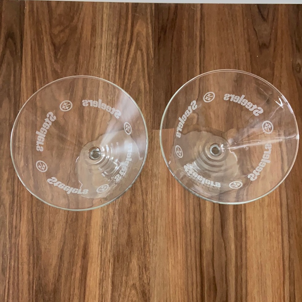 Pair of Steelers martini glasses